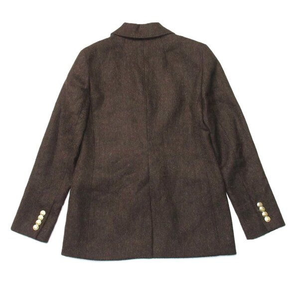 NWT J.Crew Bristol Blazer in Chocolate Umber Herringbone Wool Double-Breasted 10 - Picture 6 of 7